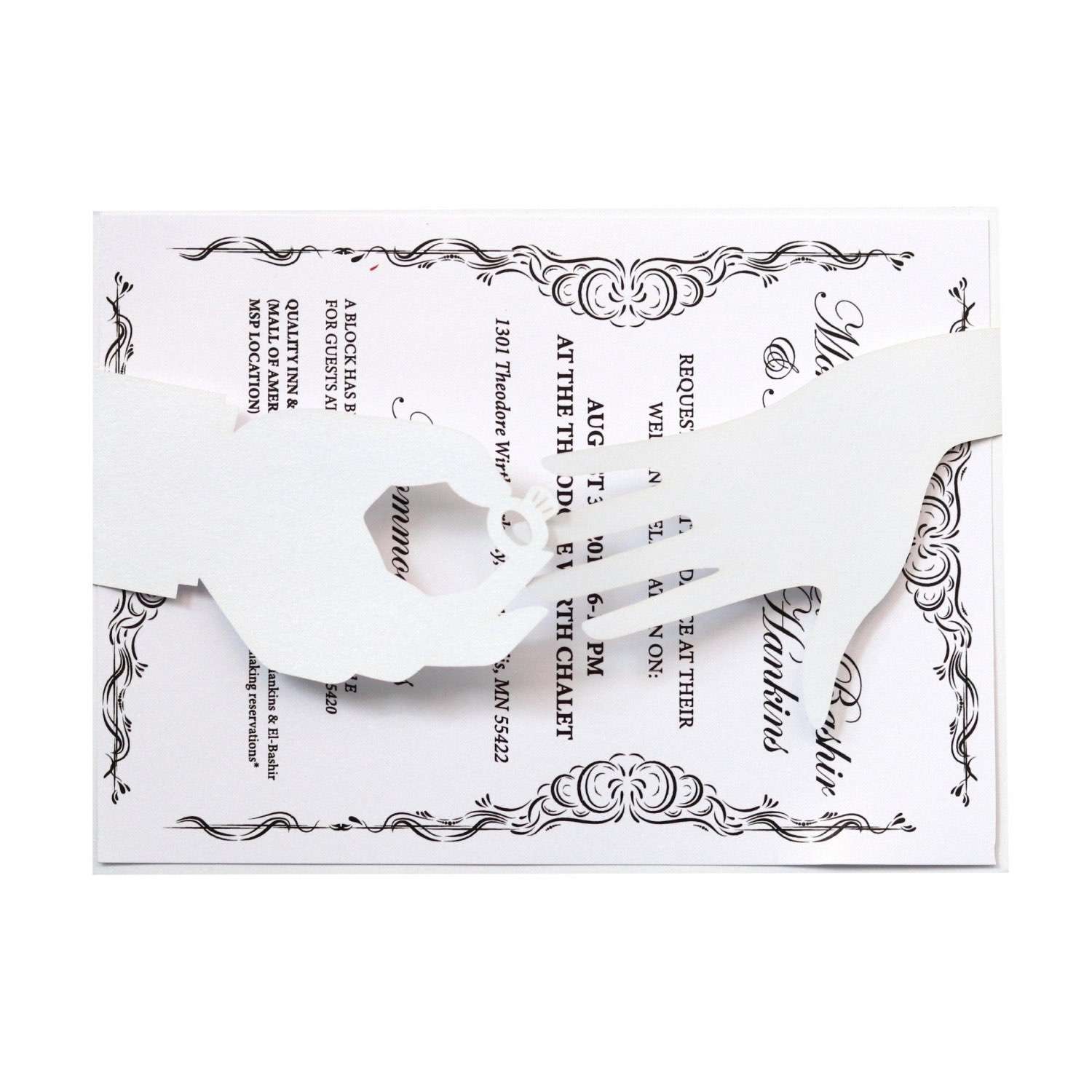 Marriage Invitation Card Laser Cut Diamond Ring Invitation Wedding Invitation Card